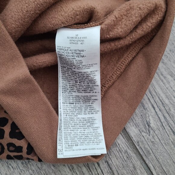 Nike Toddler Girls Leopard Print Crewneck Sweatshirt Brown Size 3T - Picture 9 of 9